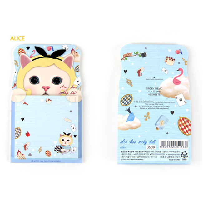 Alice - Choo choo cat sticky doll memo notes