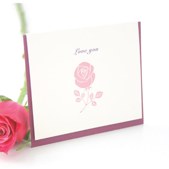 Lovely pink rose message card