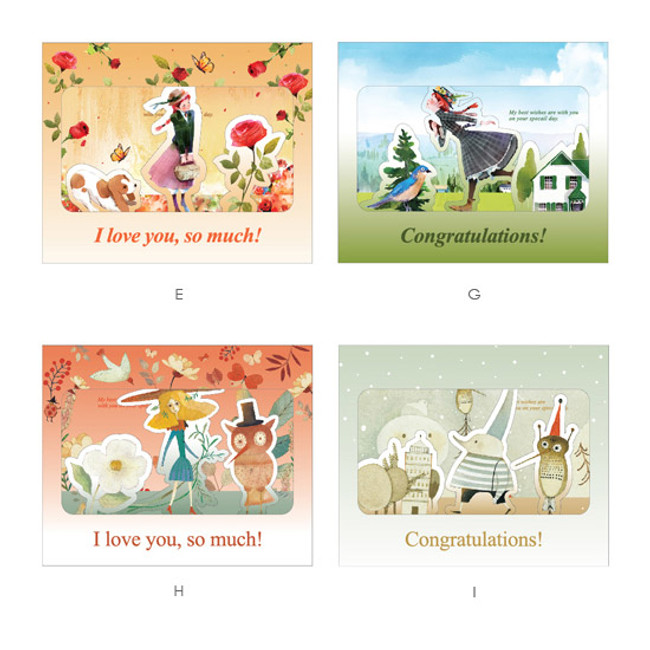 Classic story pop up box message card