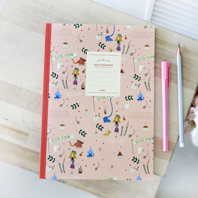 Light pink - Willow story pattern free lined notebook