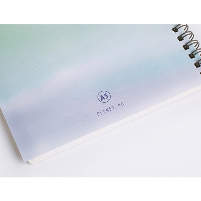 Planet #C - Planet wirebound lined notebook