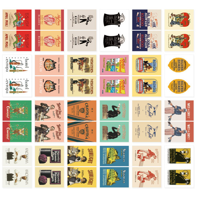 Composition of Nacoo Vintage small label sticker set