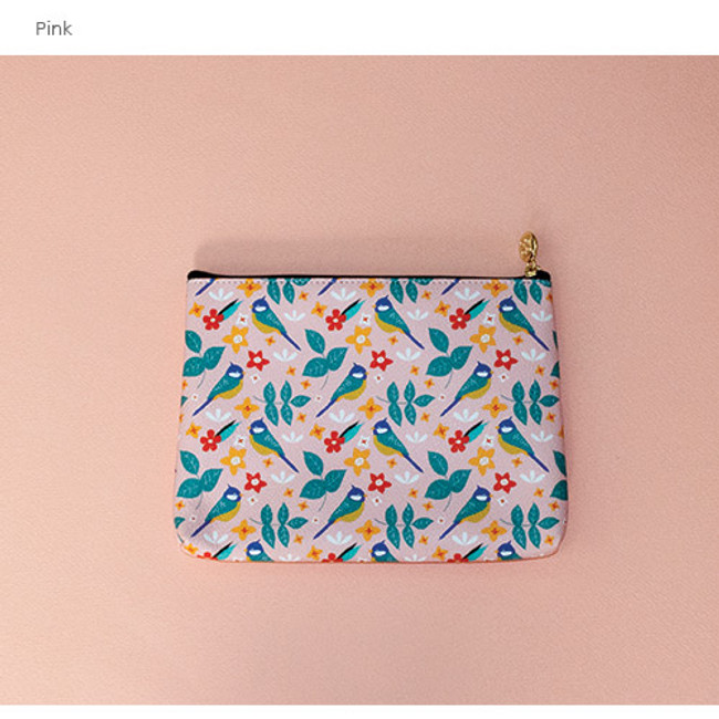 Pink - Le petit pattern zipper pouch