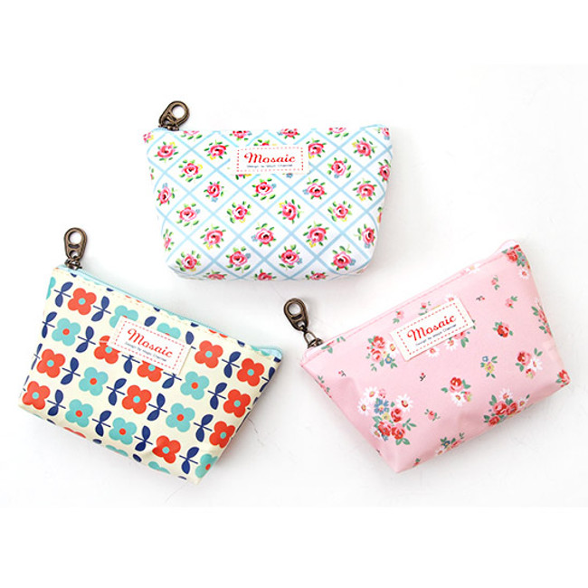 Flower pattern zipper pouch - Small