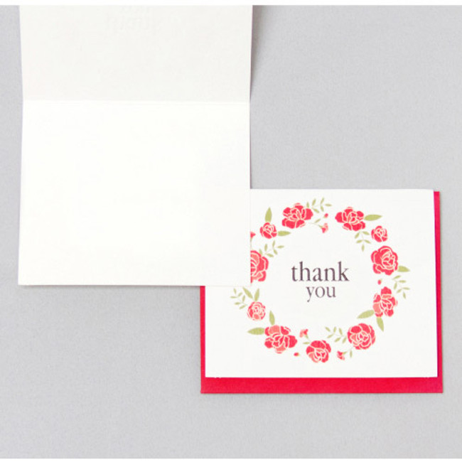 Thank you flower wreath message card