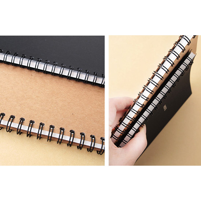 Detail of Modern wirebound small lined notebook