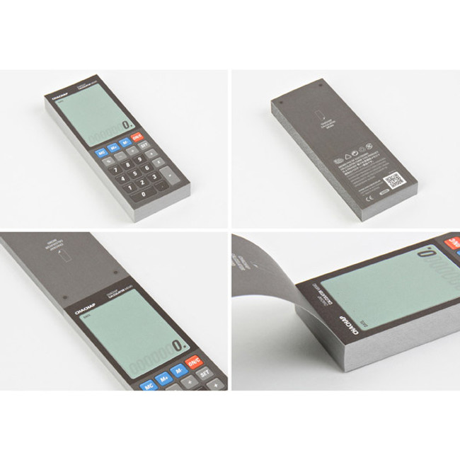 Detail of Electronic calculator memo pad dark gray