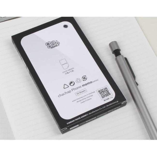 White smartphone memo note pad