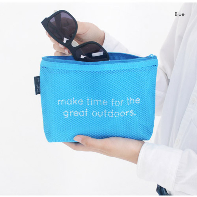 Blue - Life is beautiful travel mesh pouch