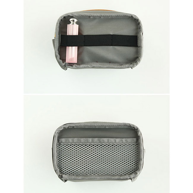 Inside of Bonne promenade cotton cosmetic makeup pouch