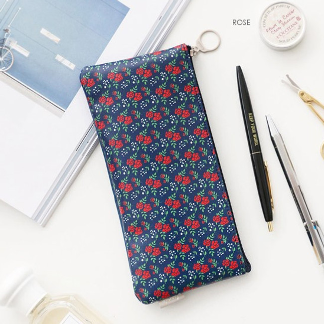 Rose - Unique pattern zipper pen case pouch