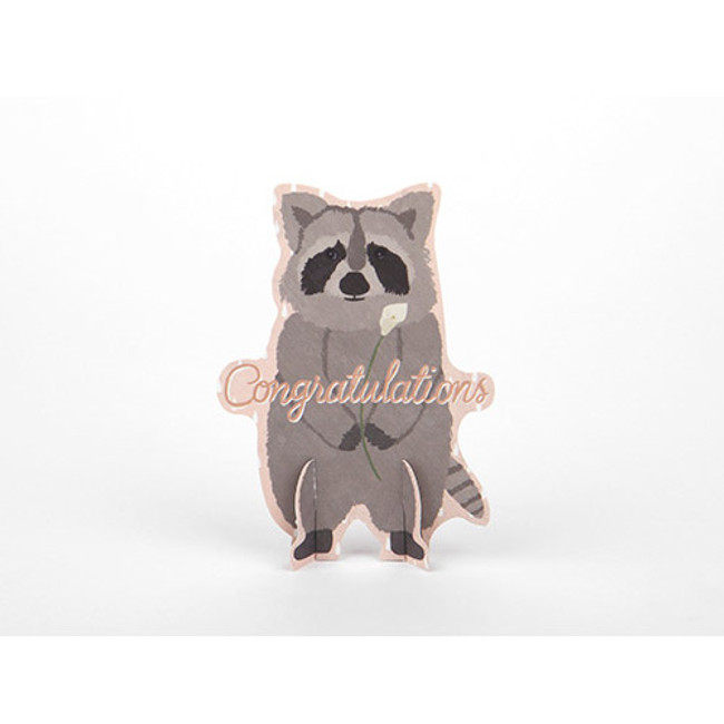 Racoon ornament message card