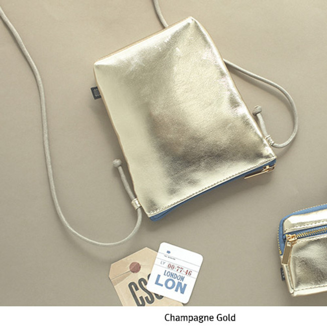 Champagne gold - Aurora glitter square crossbody bag