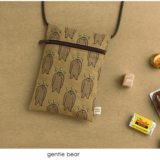 Gentle bear - Jam Jam small cotton crossbody bag