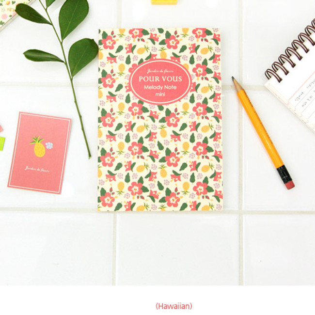 Hawaiian - Pour vous melody lined notebook small