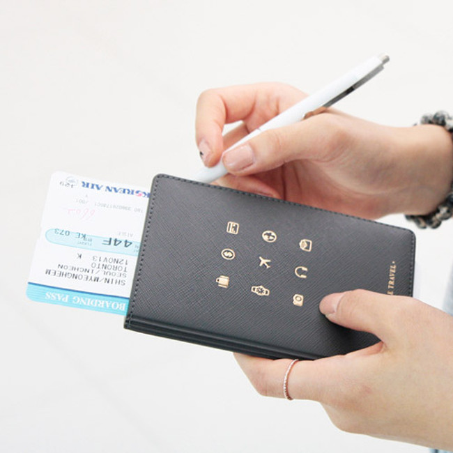 Wannabe pictogram travel RFID blocking passport case 