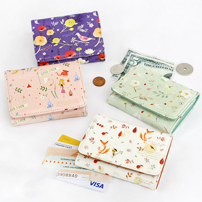 Willow story pattern trifold wallet