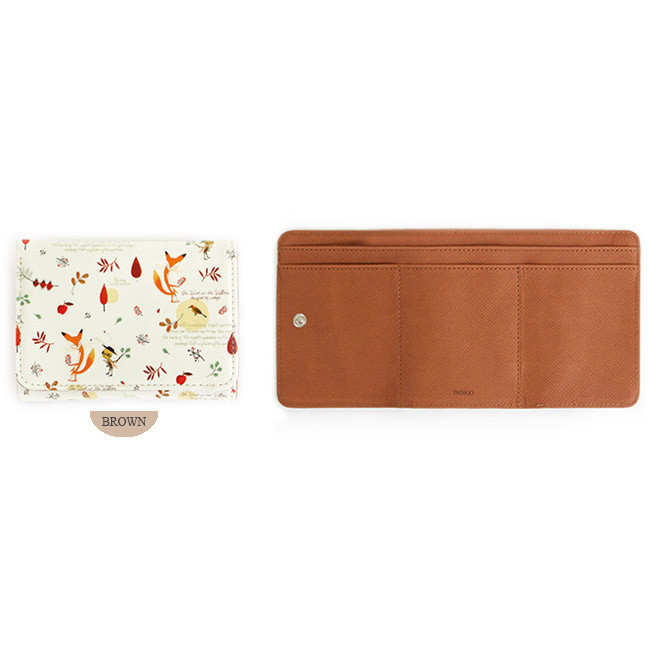 Brown - Willow story pattern trifold wallet