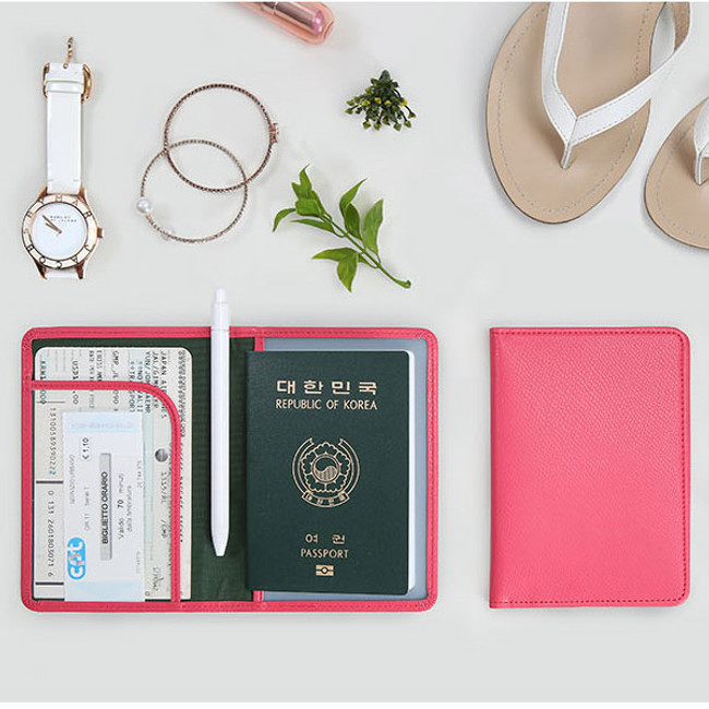 Classy plain RFID blocking mini passport case