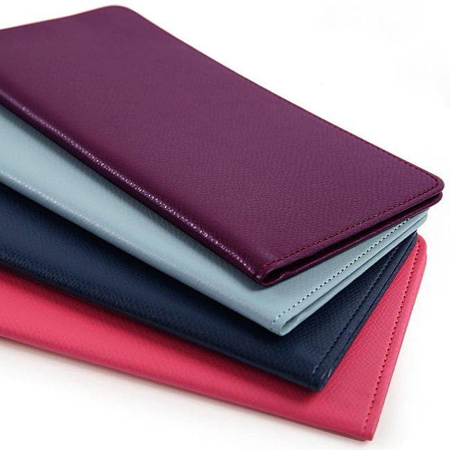 Classy plain RFID blocking long passport case