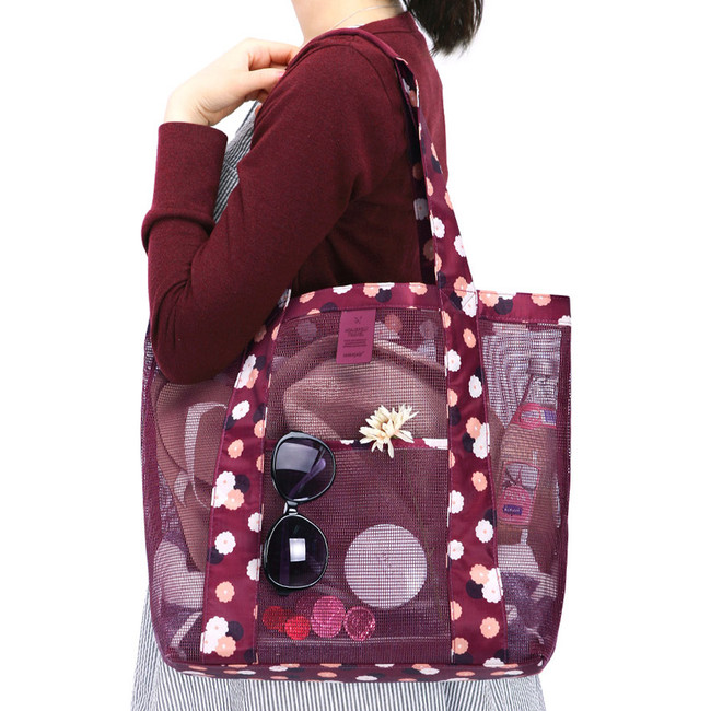 Daisy purple - Coated mesh tote shoulder bag