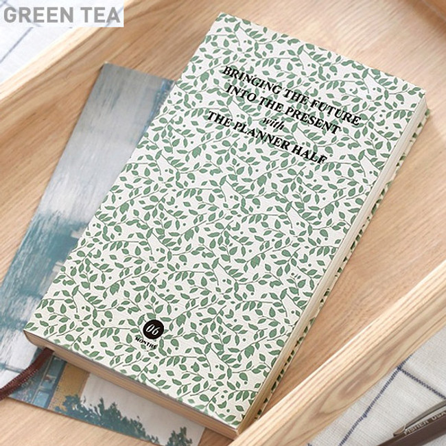 Green tea - the planner half year - 6 month undated scheduler