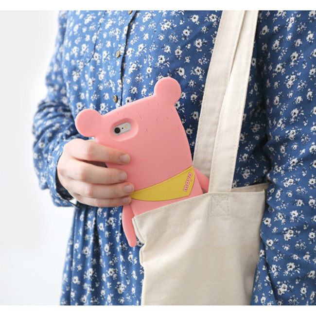 Pink - Monowave cute bear moya iPhone 6 jelly case