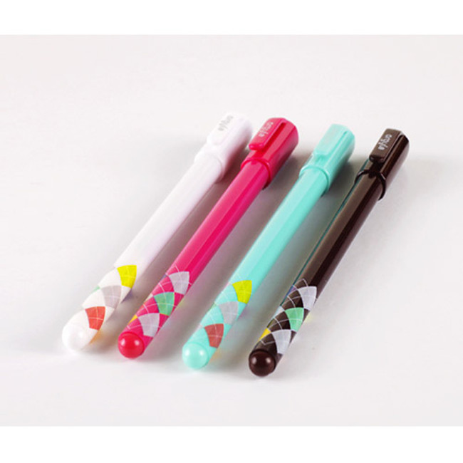 Argyle pattern color gel pen 0.38mm