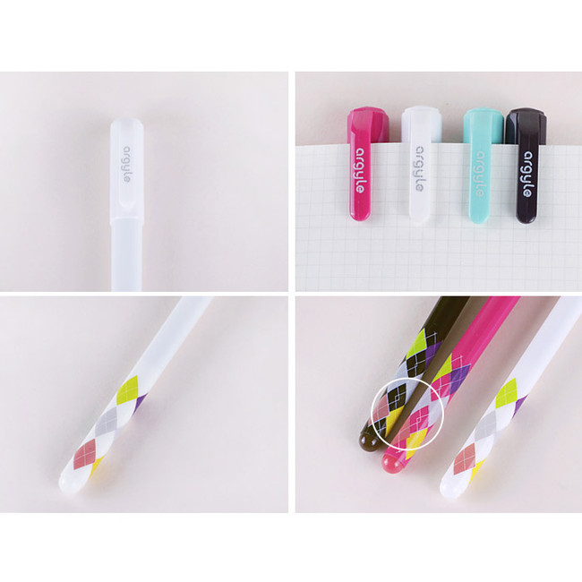 Argyle pattern color gel pen 0.38mm