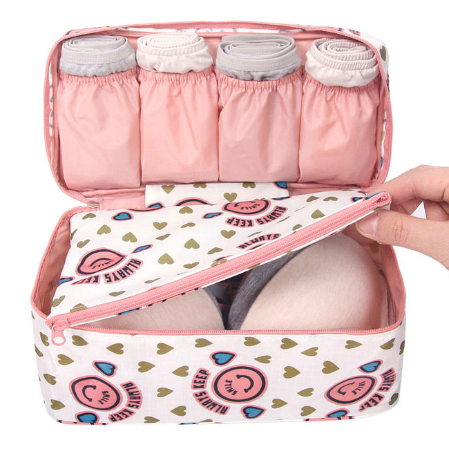 Pattern travel pouch bag for underwear and bra