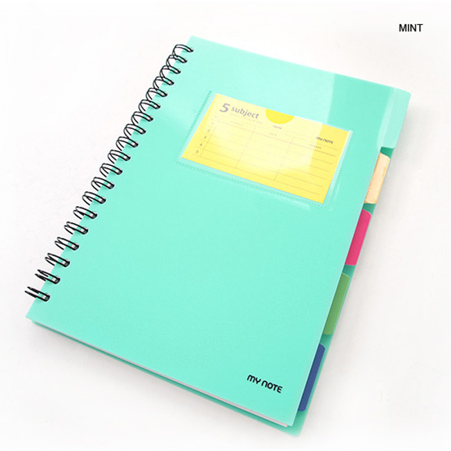 Mint - Color index wirebound my lined notebook