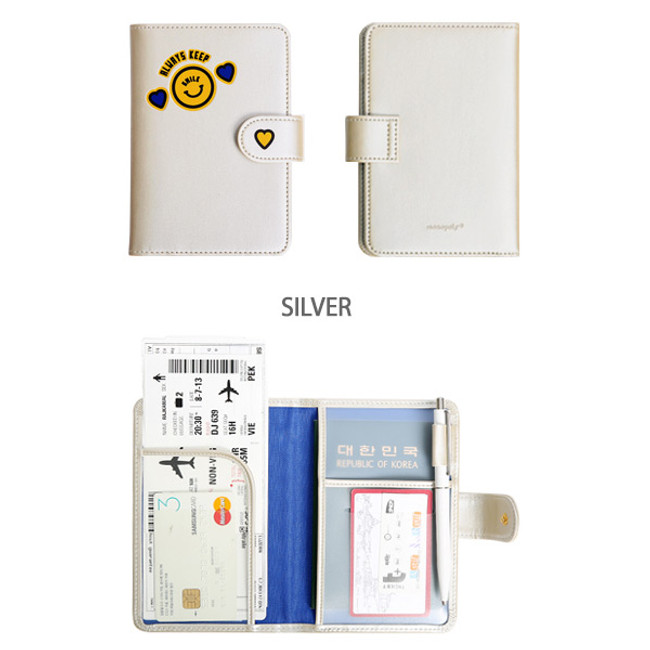 Silver - Merrygrin RFID blocking small passport case 