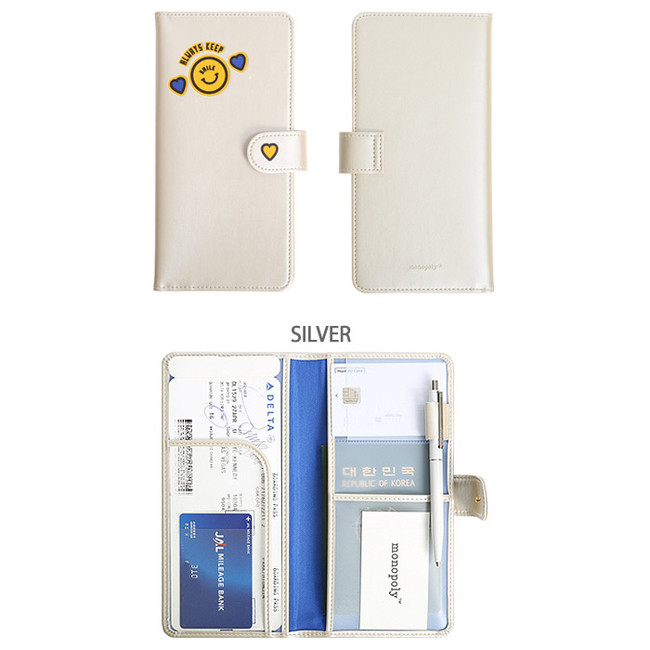 Silver - Merrygrin RFID blocking long passport case