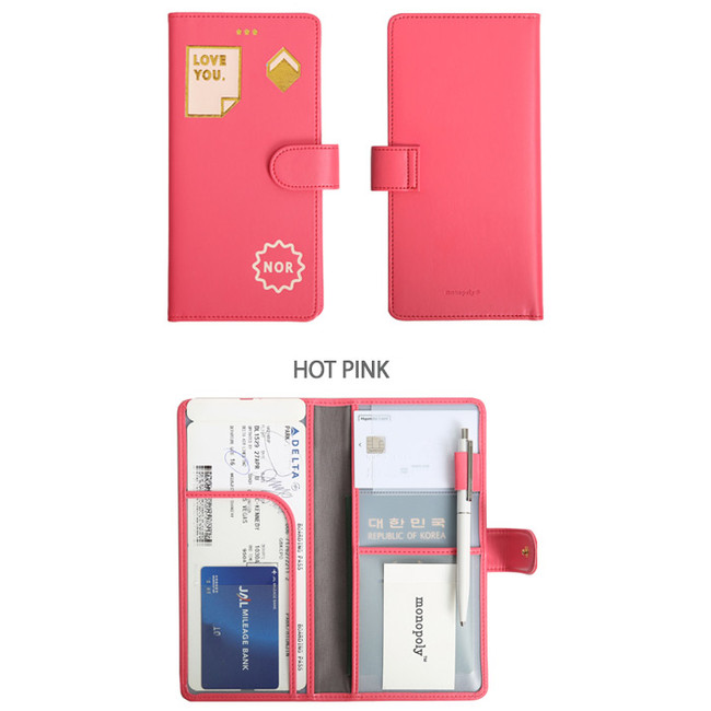 Hot pink - Merrygrin RFID blocking long passport case