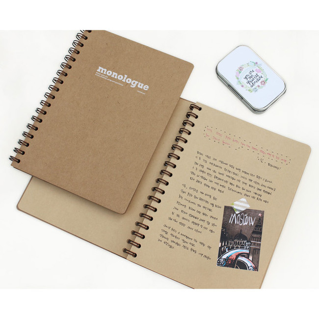 Kraft - Monologue wirebound plain notebook