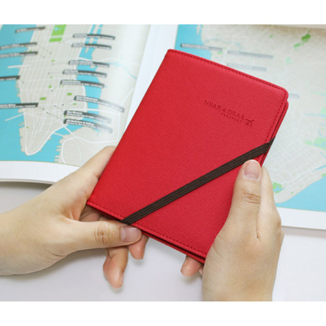 Red - Near and dear RFID passport case