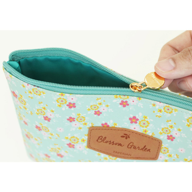 Detail of Blossom garden large zipper pouch