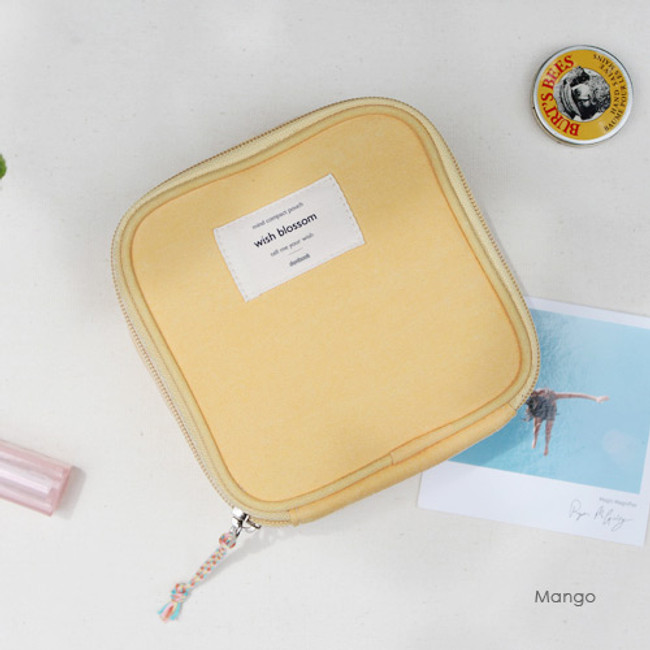 Mango - Wish blossom mind compact zipper pouch