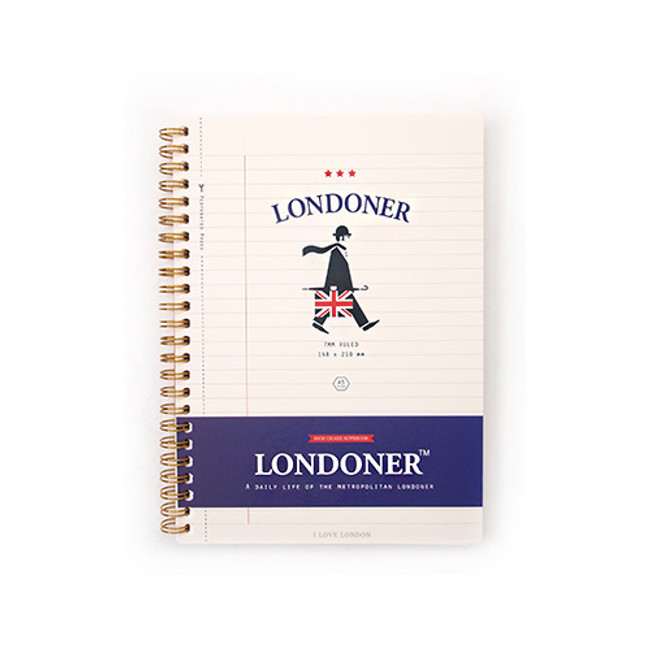 Blue - Wirebound london perforated lined notebook