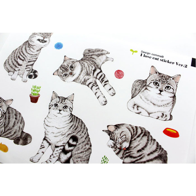 I love cat adhesive deco sticker 2 sheet ver.2 