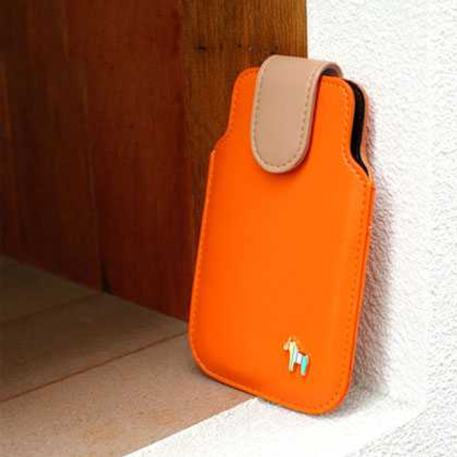 Handmade pony iPhone leather case pouch - orange