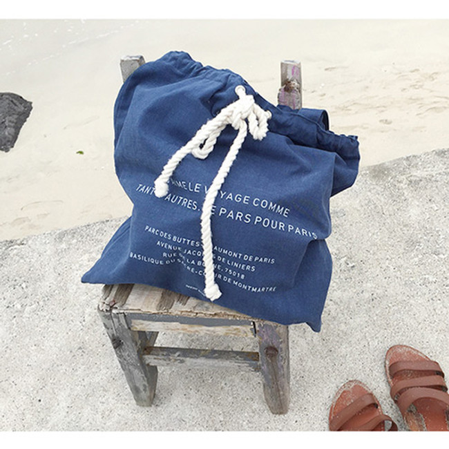 Marine blue bucket eco tote bag