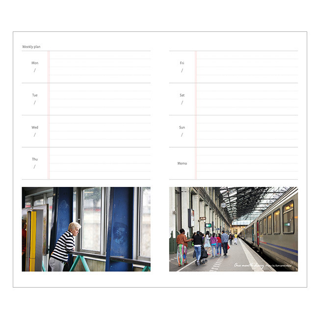Weekly plan - 2016 Paris one month undated diary