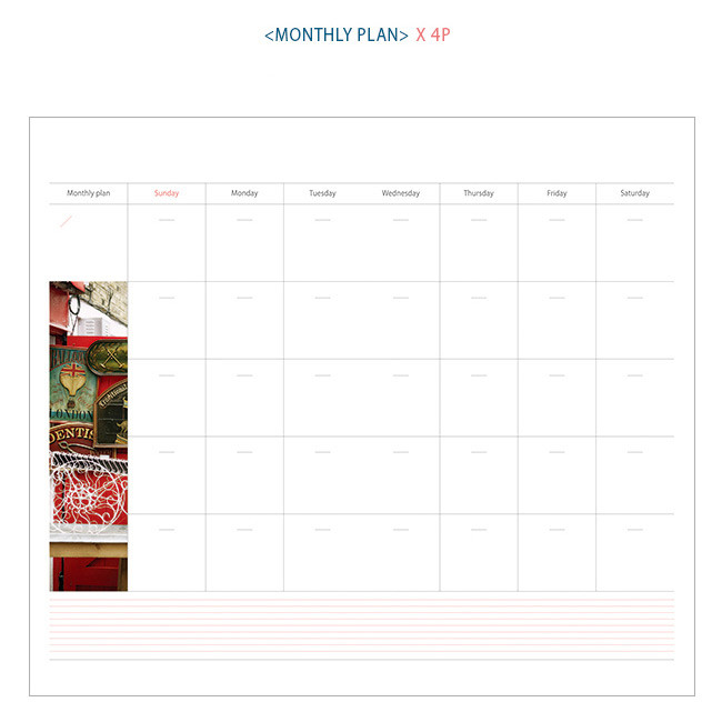 Monthly plan - 2016 London one month undated diary