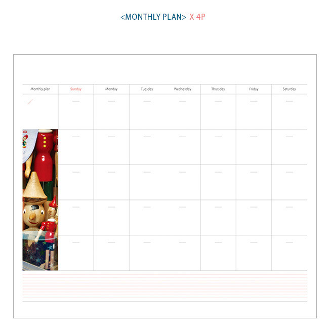 Monthly plan - 2016 Italy one month undated diary