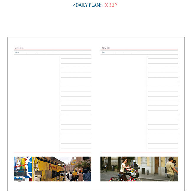 Daily plan - 2016 Italy one month undated diary