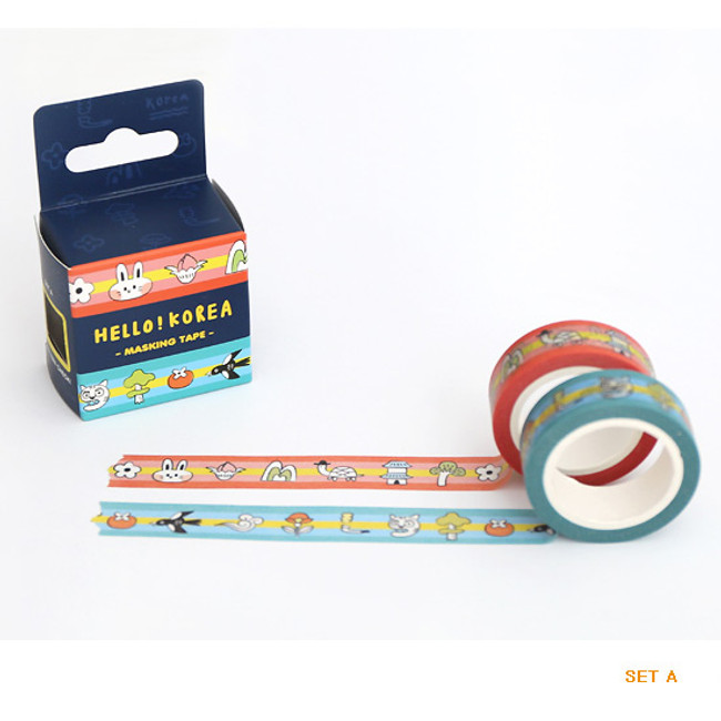 A - Hello Korea pattern washi masking tape