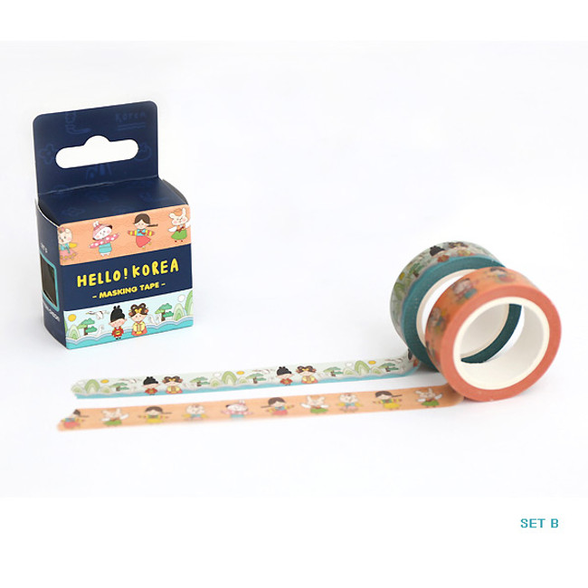 B - Hello Korea pattern washi masking tape