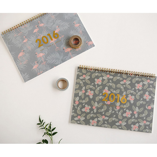 2016 Pattern wirebound dated dual monthly planner 