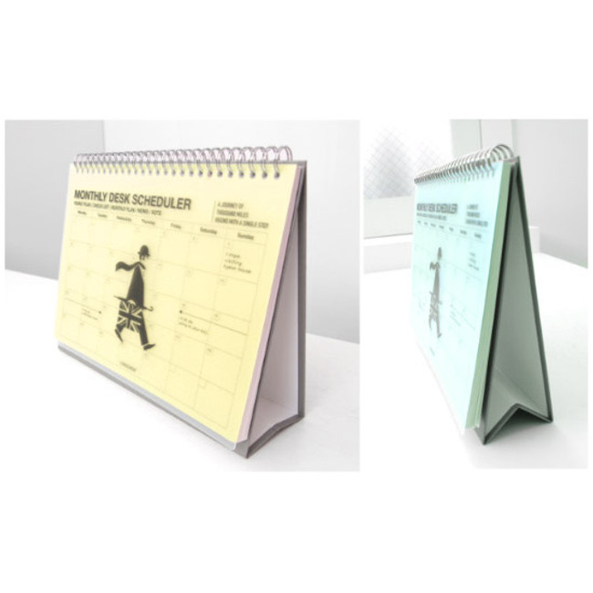 London wirebound undated monthly desk planner 